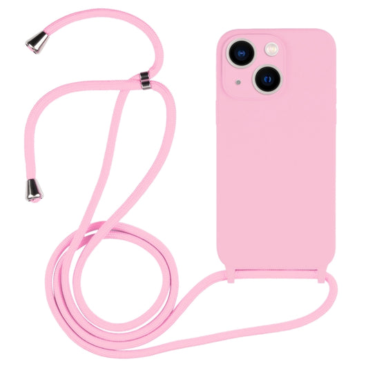 For iPhone 13 Crossbody Lanyard Liquid Silicone Case(Pink) - iPhone 13 Cases by buy2fix | Online Shopping UK | buy2fix