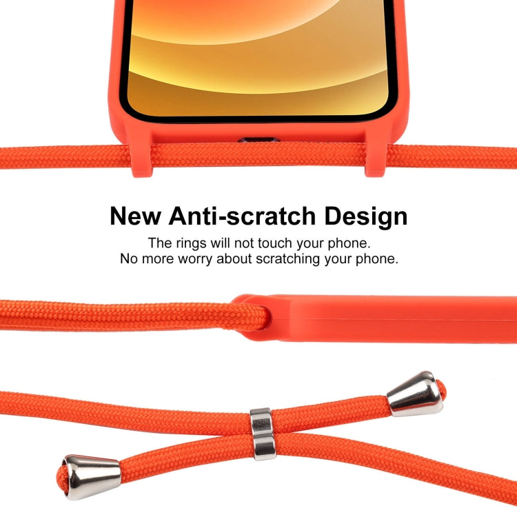 For iPhone 12 Crossbody Lanyard Liquid Silicone Case(Orange) - iPhone 12 / 12 Pro Cases by buy2fix | Online Shopping UK | buy2fix