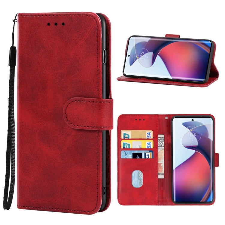 For Motorola Moto G72 Leather Phone Case(Red) - Motorola Cases by buy2fix | Online Shopping UK | buy2fix