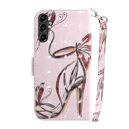 For Samsung Galaxy A14 5G 3D Colored Horizontal Flip Leather Phone Case(Butterfly High-heeled) - Galaxy Phone Cases by buy2fix | Online Shopping UK | buy2fix