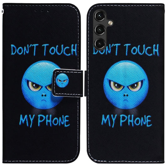 For Samsung Galaxy A14 5G Coloured Drawing Horizontal Flip Leather Phone Case(Anger) - Galaxy Phone Cases by buy2fix | Online Shopping UK | buy2fix