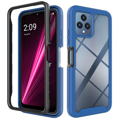 For T-Moblie Revvl 6 5G Starry Sky Solid Color Shockproof TPU Clear PC Phone Case(Dark Blue) - More Brand by buy2fix | Online Shopping UK | buy2fix