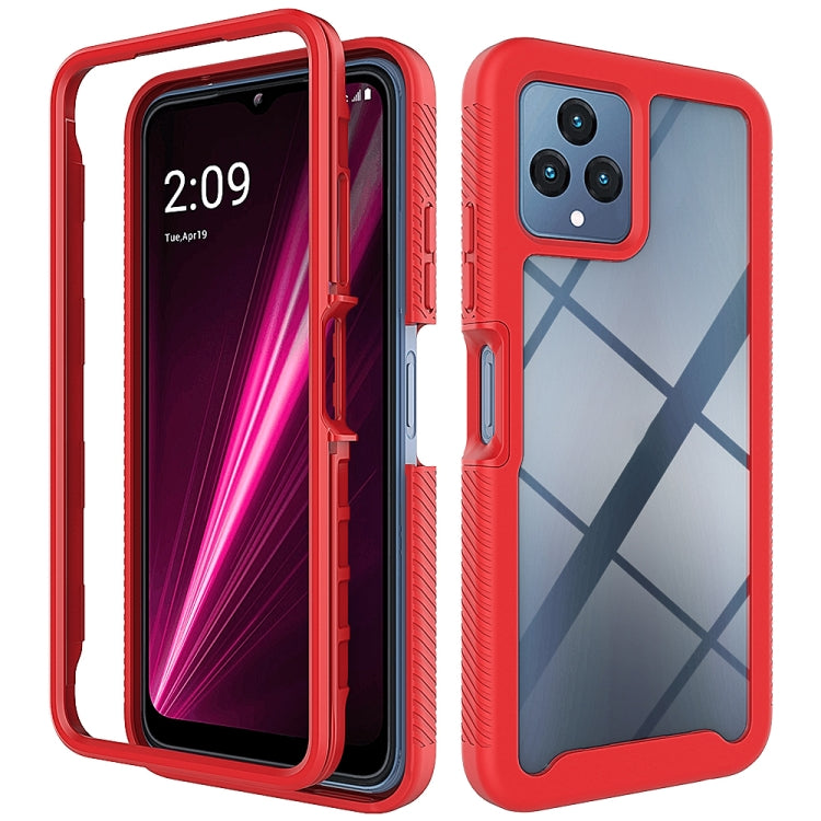 For T-Moblie Revvl 6 5G Starry Sky Solid Color Shockproof TPU Clear PC Phone Case(Red) - More Brand by buy2fix | Online Shopping UK | buy2fix