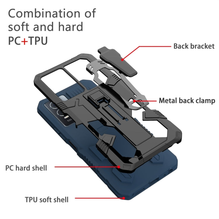 For Samsung Galaxy A04 Armor Warrior Shockproof PC + TPU Phone Case(Blue) - Galaxy Phone Cases by buy2fix | Online Shopping UK | buy2fix