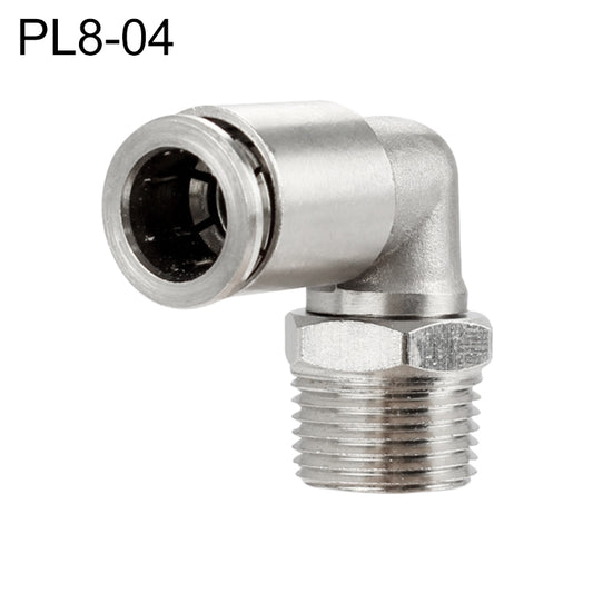 PL8-04 LAIZE Nickel Plated Copper Elbow Male Thread Pneumatic Quick Fitting Connector -  by LAIZE | Online Shopping UK | buy2fix