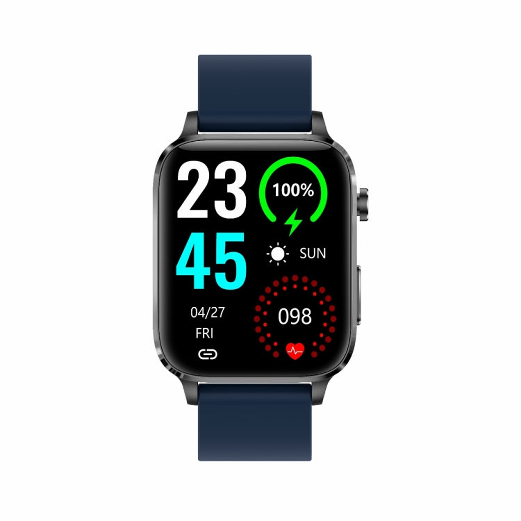 F100 1.7 inch HD Square Screen TPU Strap Smart Watch Supports Body Temperature Monitoring/Blood Oxygen Monitoring(Blue) - Smart Wear by buy2fix | Online Shopping UK | buy2fix