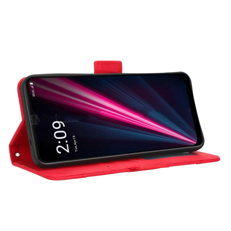 For T-Mobile REVVL 6 Pro 5G Skin Feel Calf Texture Card Slots Leather Phone Case(Red) - More Brand by buy2fix | Online Shopping UK | buy2fix