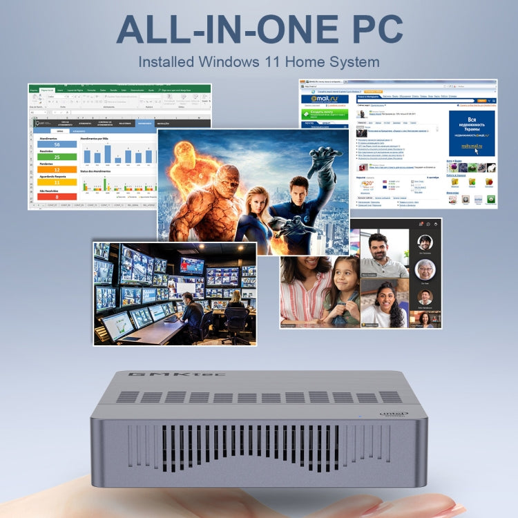 GMK KB8 Windows 11 Home Mini PC, 6GB+128GB, Intel Gemini Lake N4100 Quad Core, Support WiFi & BT(US Plug) - Windows Mini PCs by GMKtec | Online Shopping UK | buy2fix