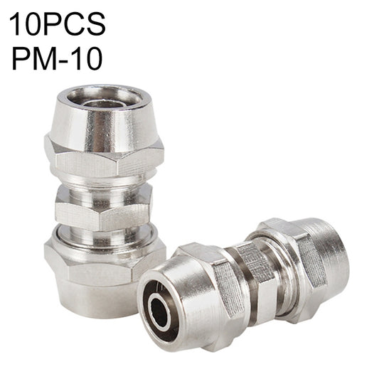 PM-10 LAIZE 10pcs Nickel Plated Copper Straight Pneumatic Quick Connector -  by LAIZE | Online Shopping UK | buy2fix