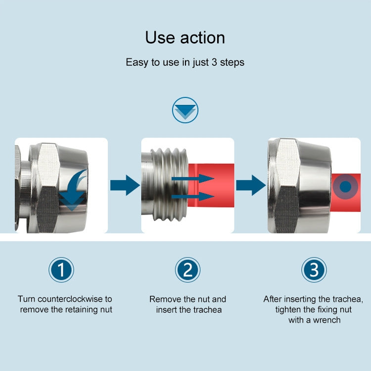 PZA-12 LAIZE Nickel Plated Copper Y-type Tee Pneumatic Quick Connector -  by LAIZE | Online Shopping UK | buy2fix