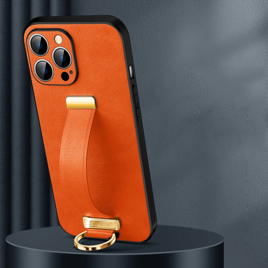 For iPhone 14 Pro SULADA Cool Series PC + Leather Texture Skin Feel Phone Case(Orange) - iPhone 14 Pro Cases by SULADA | Online Shopping UK | buy2fix