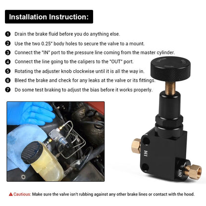 Car Brake Bias Proportioning Valve Pressure Regulator with 1/8-27 NPT Connectors - In Car by buy2fix | Online Shopping UK | buy2fix