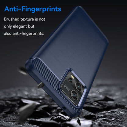 For Motorola Moto G72 5G Brushed Texture Carbon Fiber TPU Phone Case(Blue) - Motorola Cases by buy2fix | Online Shopping UK | buy2fix