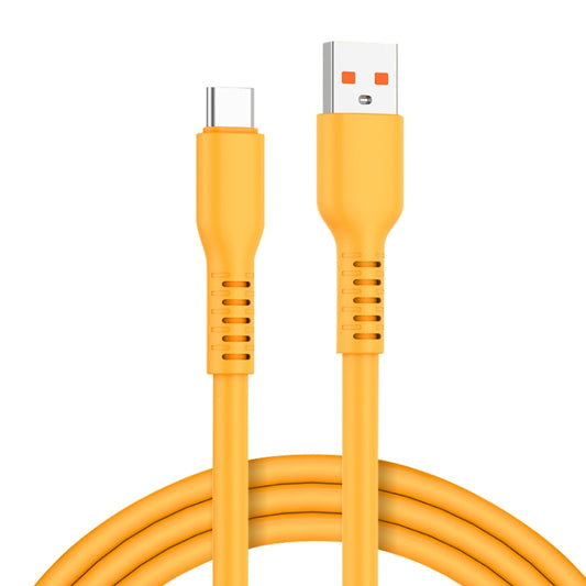 ADC-014 6A USB to USB-C/Type-C Liquid Silicone Data Cable, Length:0.5m(Orange) -  by buy2fix | Online Shopping UK | buy2fix