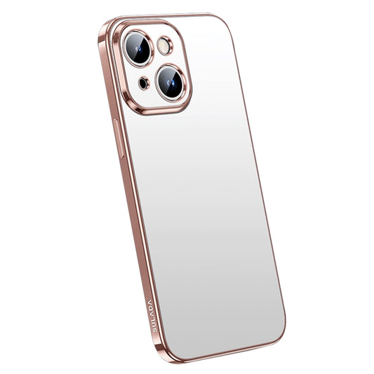 For iPhone 14 Plus SULADA Electroplating Frosted All-inclusive TPU Phone Case(Pink) - iPhone 14 Plus Cases by SULADA | Online Shopping UK | buy2fix