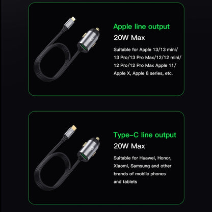 TOTUDESIGN 20W USB Car Fast Charging, Cable Length: 1.2m, Interface:8 Pin(Black) - In Car by TOTUDESIGN | Online Shopping UK | buy2fix