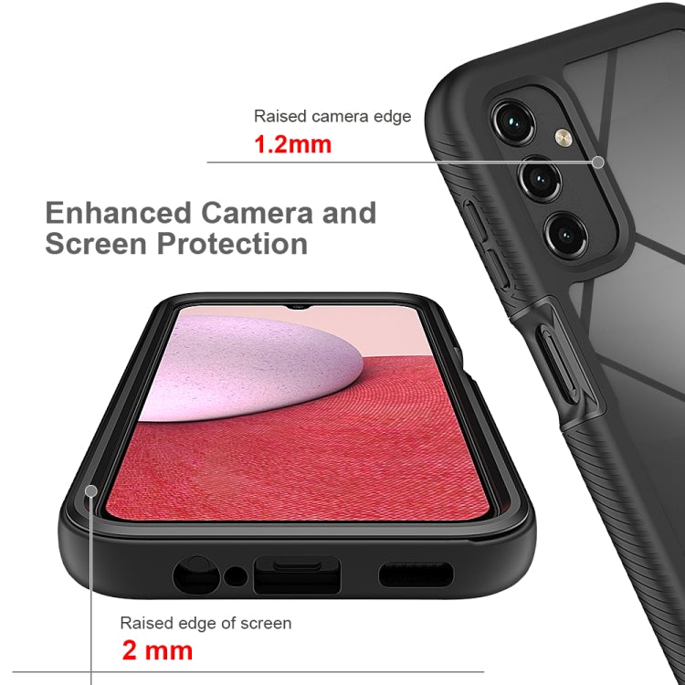 For Samsung Galaxy A14 5G Two-layer Integrated Transparent TPU + PC + PET Protective Phone Case(Black) - Galaxy Phone Cases by buy2fix | Online Shopping UK | buy2fix