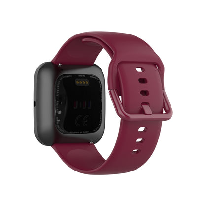 23mm Color Buckle Silicone Wrist Strap Watch Band for Fitbit Versa 2 / Versa / Versa Lite / Blaze, Size: S(Wine Red) - Smart Wear by buy2fix | Online Shopping UK | buy2fix