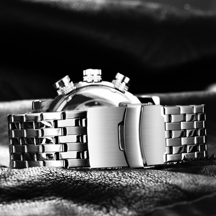 OCHSTIN 7254 Fashion Steel Strap Multifunctional Quartz Men Watch(Rose Gold White) - Metal Strap Watches by OCHSTIN | Online Shopping UK | buy2fix