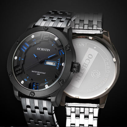 OCHSTIN 7255 Fashion Steel Strap Day-date Quartz Men Watch(Silver Beige) - Metal Strap Watches by OCHSTIN | Online Shopping UK | buy2fix