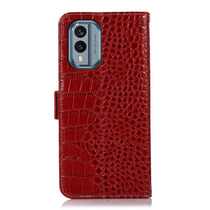 For Nokia X30 5G Crocodile Top Layer Cowhide Leather Phone Case(Red) - Nokia Cases by buy2fix | Online Shopping UK | buy2fix