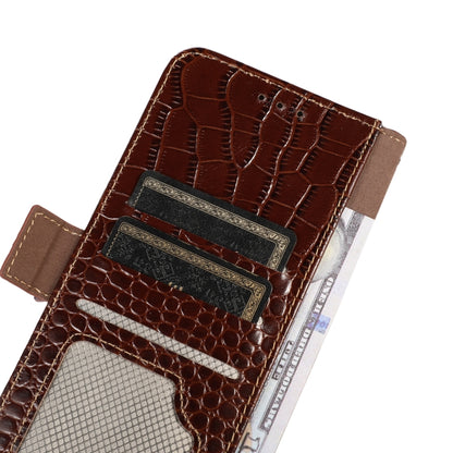 For Honor 80 Pro Crocodile Top Layer Cowhide Leather Phone Case(Brown) - Honor Cases by buy2fix | Online Shopping UK | buy2fix