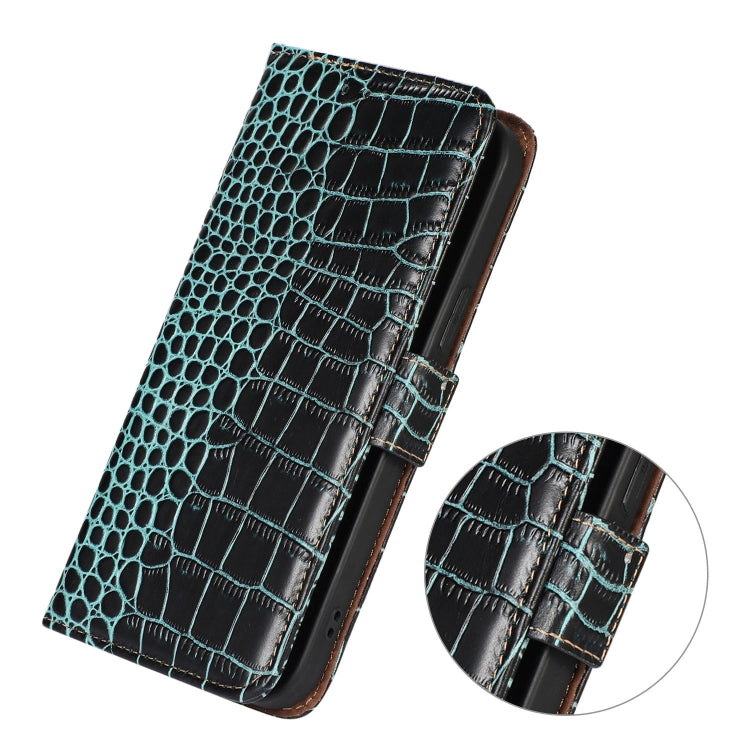 For Honor 80 Crocodile Top Layer Cowhide Leather Phone Case(Green) - Honor Cases by buy2fix | Online Shopping UK | buy2fix
