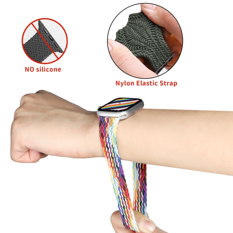 Nylon Single-turn Braided Watch Band For Apple Watch Series 8&7 41mm / SE 2&6&SE&5&4 40mm / 3&2&1 38mm, Length:135mm(Beat Purple) - Watch Bands by buy2fix | Online Shopping UK | buy2fix