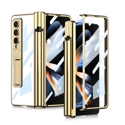 For Samsung Galaxy Z Fold4 GKK Magnetic Fold Hinge Shockproof Phone Case with Pen Slots(Gold) - Galaxy Z Fold4 5G Cases by GKK | Online Shopping UK | buy2fix