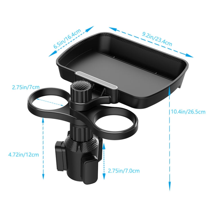 B09 Car Drink Water Cup Holder 360 Degree Rotating Dinner Plate(Black) - In Car by buy2fix | Online Shopping UK | buy2fix