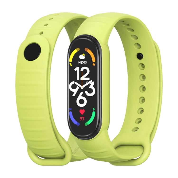 For Xiaomi Mi Band 7 / 6 / 5 MIJOBS Ripple Texture TPU Watch Band(Grass Green) - Watch Bands by MIJOBS | Online Shopping UK | buy2fix