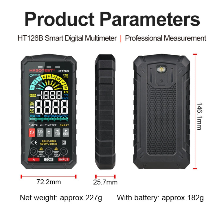 HABOTEST HT126B Digital High Precision Mini Multimeter - Consumer Electronics by buy2fix | Online Shopping UK | buy2fix