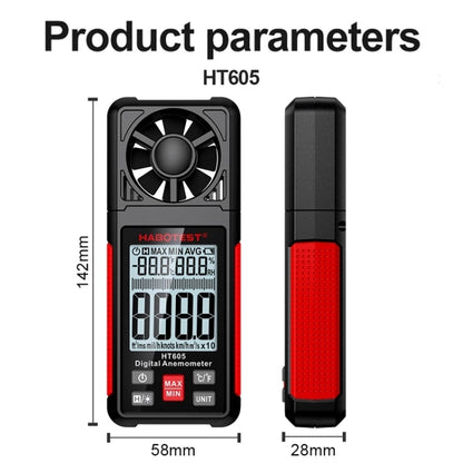 HABOTEST HT605 Portable Intelligent Digital Display Handheld Wind Speed Tester - Consumer Electronics by buy2fix | Online Shopping UK | buy2fix