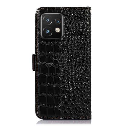 For Motorola Moto X40 Pro Crocodile Top Layer Cowhide Leather Phone Case(Black) - Motorola Cases by buy2fix | Online Shopping UK | buy2fix