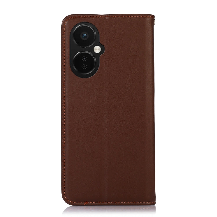 For OnePlus Nord CE 3 Lite KHAZNEH Nappa Top Layer Cowhide Leather Phone Case(Brown) - OnePlus Cases by buy2fix | Online Shopping UK | buy2fix