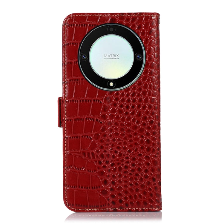 For Honor X9a/X40 5G Crocodile Top Layer Cowhide Leather Phone Case(Red) - Honor Cases by buy2fix | Online Shopping UK | buy2fix