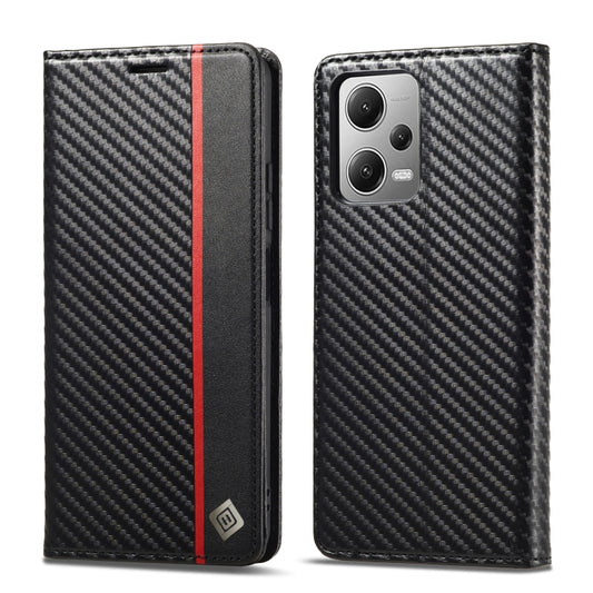 For Xiaomi Poco X5 Pro/Redmi Note 12 Pro 5G LC.IMEEKE Carbon Fiber Texture Flip Leather Phone Case(Vertical Black) - Xiaomi Cases by LC.IMEEKE | Online Shopping UK | buy2fix