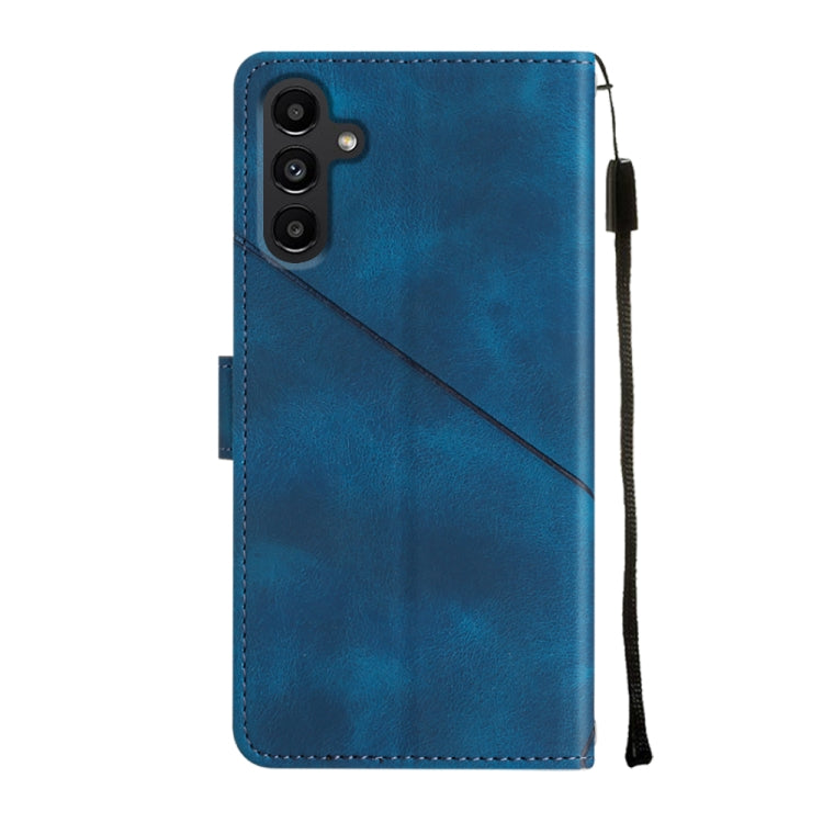 For Samsung Galaxy A13 5G /A04 4G/A04e Skin-feel Embossed Leather Phone Case(Blue) - Galaxy Phone Cases by buy2fix | Online Shopping UK | buy2fix