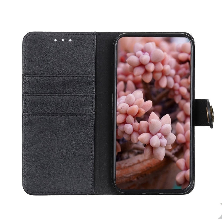 For Xiaomi Redmi 11A / 12C KHAZNEH Cowhide Texture Flip Leather Phone Case(Black) - Xiaomi Cases by buy2fix | Online Shopping UK | buy2fix