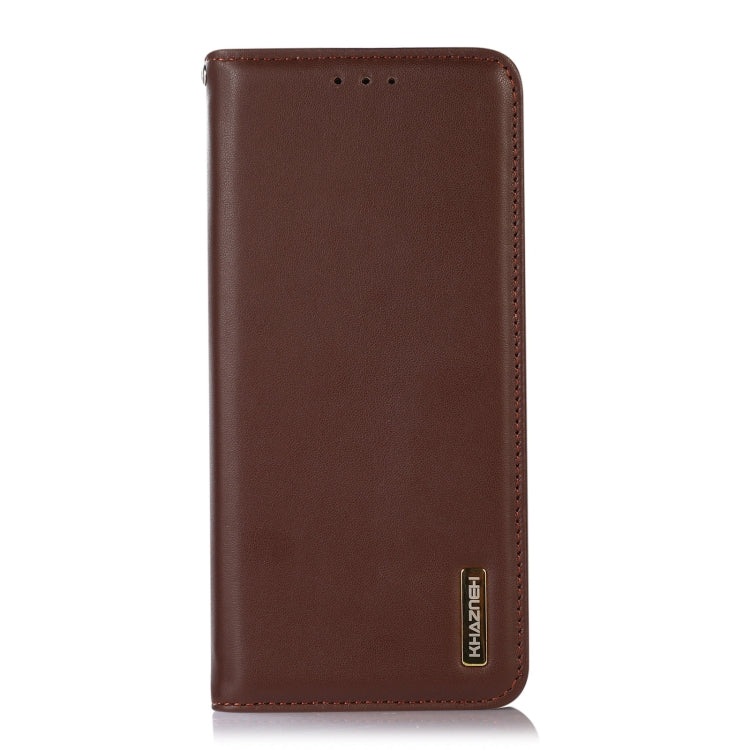 For OnePlus Ace 2 5G KHAZNEH Nappa Top Layer Cowhide Leather Phone Case(Brown) - OnePlus Cases by buy2fix | Online Shopping UK | buy2fix