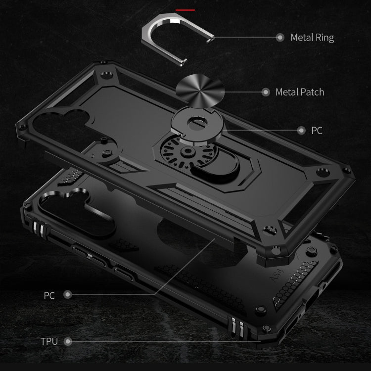 For Samsung Galaxy A54 Shockproof TPU + PC Phone Case with Holder(Black) - Galaxy Phone Cases by buy2fix | Online Shopping UK | buy2fix