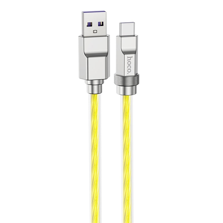 hoco U113 100W USB to USB-C/Type-C Silicone Fast Charging Data Cable, Length: 1m(Gold) -  by hoco | Online Shopping UK | buy2fix