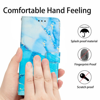 For Motorola Moto G73 Painted Marble Pattern Leather Phone Case(Blue Green) - Motorola Cases by buy2fix | Online Shopping UK | buy2fix