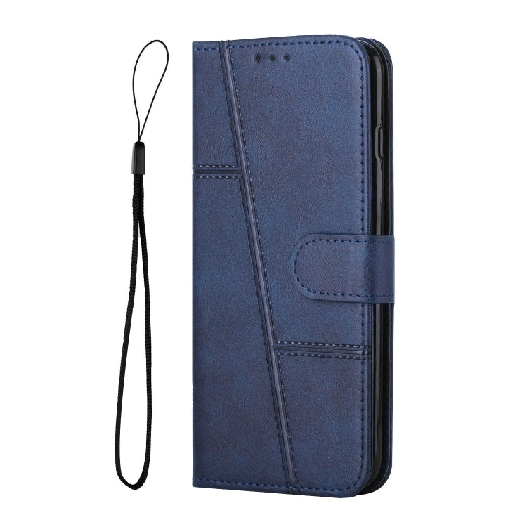 For Tecno Spark Go 2023 Stitching Calf Texture Buckle Leather Phone Case(Blue) - Tecno Cases by buy2fix | Online Shopping UK | buy2fix