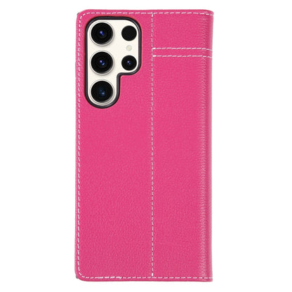 For Samsung Galaxy S23 Ultra 5G GEBEI Top-grain Horizontal Flip Leather Phone Case(Rose Red) -  by GEBEI | Online Shopping UK | buy2fix