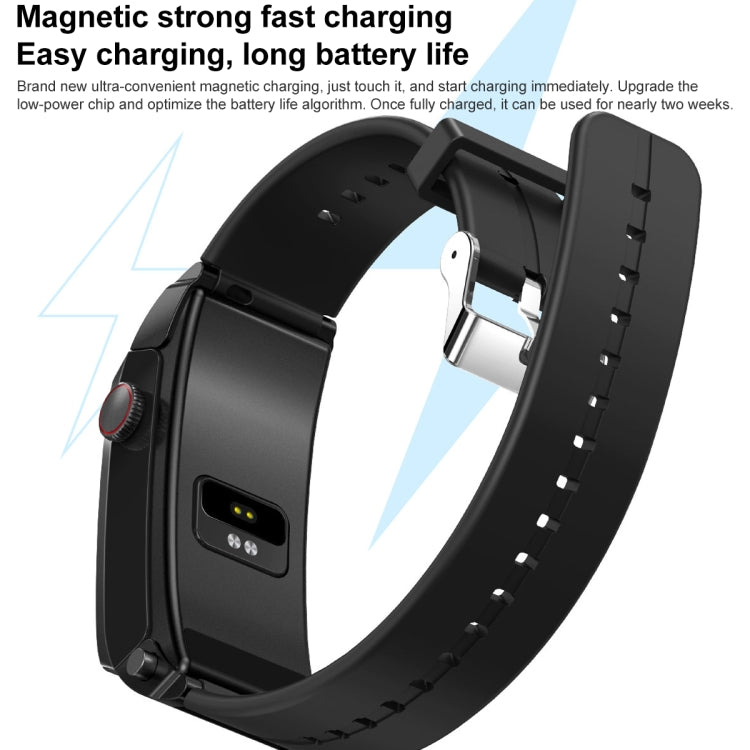 M6 1.5 inch Steel Band Earphone Detachable IP68 Waterproof Smart Watch Support Bluetooth Call(Black) - Smart Wear by buy2fix | Online Shopping UK | buy2fix