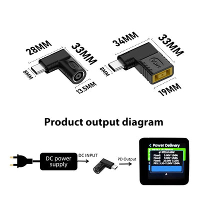 4.8x1.7mm 65W DC Input to USB-C / Type-C PD Power Adapter - Computer & Networking by buy2fix | Online Shopping UK | buy2fix