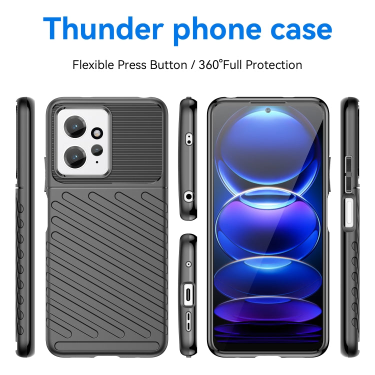 For Xiaomi Redmi Note 12 4G Global Thunderbolt Shockproof TPU Protective Soft Phone Case(Black) - Note 12 Cases by buy2fix | Online Shopping UK | buy2fix