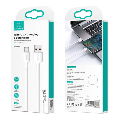 USAMS US-SJ603 U84 USB to USB-C / Type-C 3A Charging Data Cable, Length:1m -  by USAMS | Online Shopping UK | buy2fix