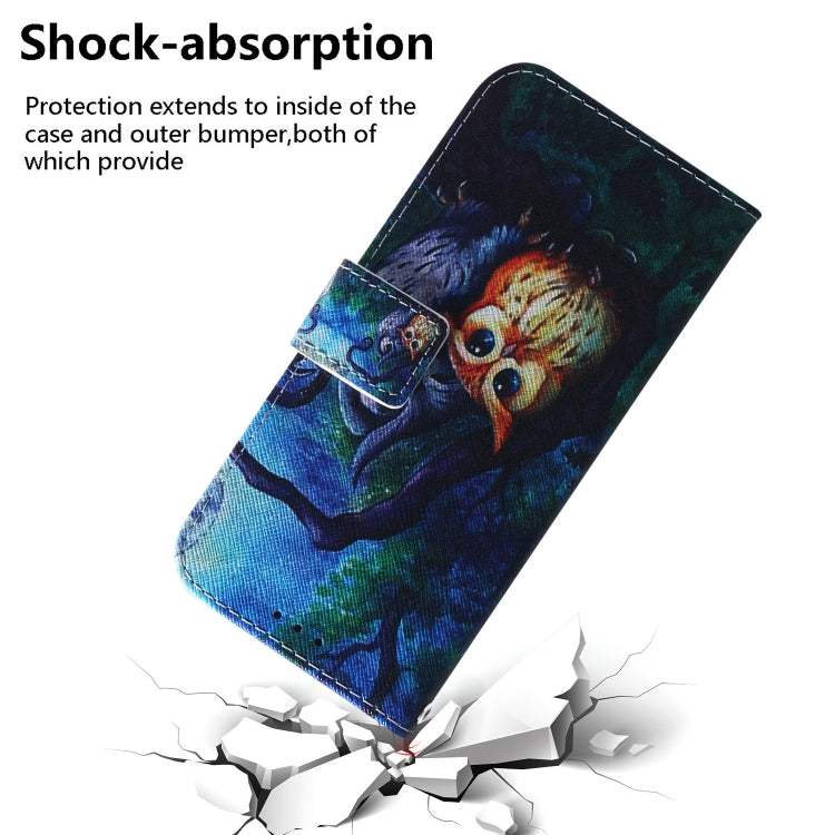 For TCL 408 Coloured Drawing Flip Leather Phone Case(Oil Painting Owl) - More Brand by buy2fix | Online Shopping UK | buy2fix